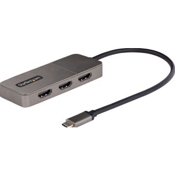 StarTech.com 3-Port USB-C MST Hub, USB Type-C to 3x HDMI Multi-Monitor Adapter for Laptop, Triple HDMI up to 4K 60Hz w DP 1.4 Alt Mode and DSC, HDR, 1ft (30cm) Cable, USB Bus-Powered - Multi-Stream Transport Hub (MST14CD123HD)