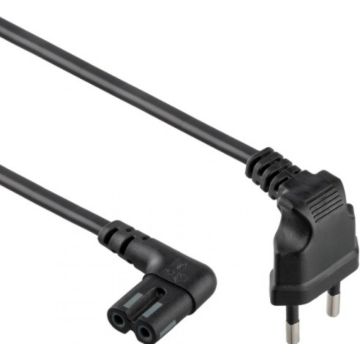 gembird stroomkabel (C7), Winkelstecker, 1 m