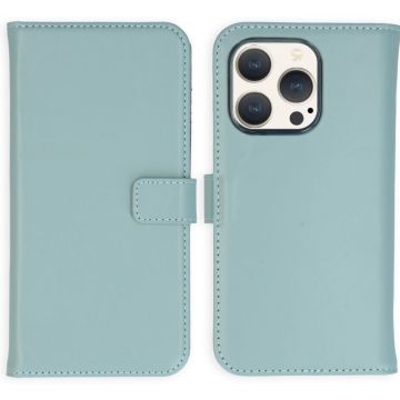 Selencia Echt Lederen Bookcase iPhone 15 Pro - Air Blue