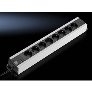 stekker omlijsting 48,3cm Rittal 8 wegs zonder schakelaar 16A
