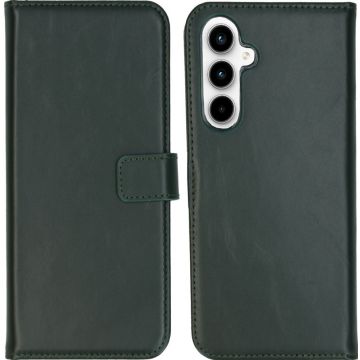 Selencia Echt Lederen Bookcase Samsung Galaxy A55 - Groen