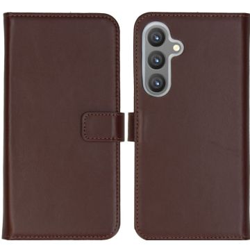Selencia Echt Lederen Bookcase Samsung Galaxy S24 Plus - Bruin