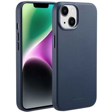 Accezz MagSafe Leather Backcover iPhone 14 - Nightfall Blue