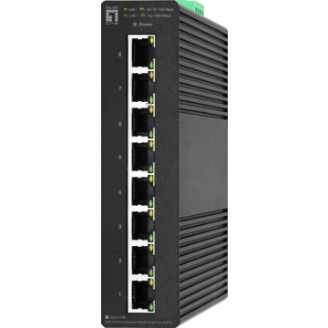 LevelOne Switch 8x GE IGS-2108 RJ45, 10/100/1000Mbps zwart