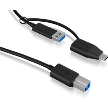 ICY BOX IB-CB032 - USB-B naar USB-A naar USB-C kabel