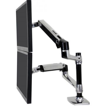 Ergotron LX - Bevestigingskit (bureauklembevestiging, pakkingring bevestiging, paal, 2 scharnierende armen, 2 verlengbeugels, notebookblad)