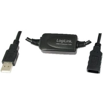 USB Kabel Logilink A -> A St/Bu 10.00m Verl. zw