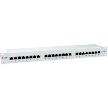 Equip Patchpanel 24x RJ45 Cat6 19"" 1HE grijs