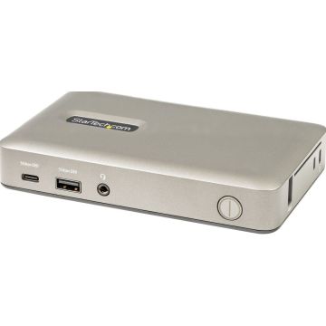StarTech.com USB C Dock, USB-C to DisplayPort 4K 30Hz or VGA, Mini USB-C Laptop Docking Station with 65W Power Delivery Pass-Through Charging, 4-Port USB 3.1 Gen 1 Hub, GbE - Universal USB Type C Port Replicator (DKM30CHDPDUE)