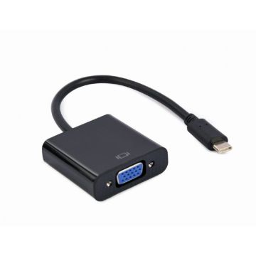 gembird USB Type-C auf VGA Adapterkabel, 15 cm, zwart