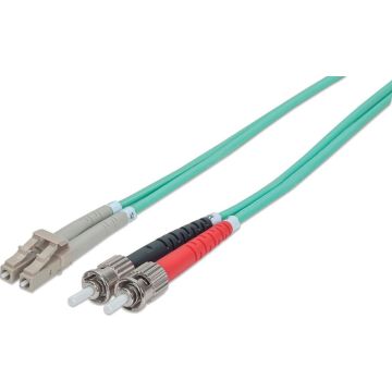 Intellinet LWL aansluitkabel LC/ST 5m Multimode OM3 Aqua