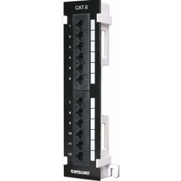 Intellinet Patchpanel 12-Port Cat6 UTP Wandmontage zw