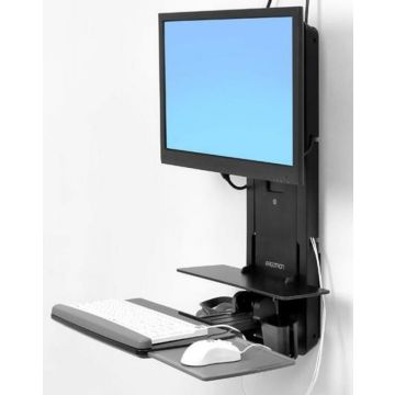Ergotron StyleView Sit-Stand Vertical Lift, Patient Room - Bevestigingskit (polssteun, muisetui, paneel verticale lift, houder voor barcodescanner, toetsenbordplateau, beeldschermarm, uitschuifbare muislade)