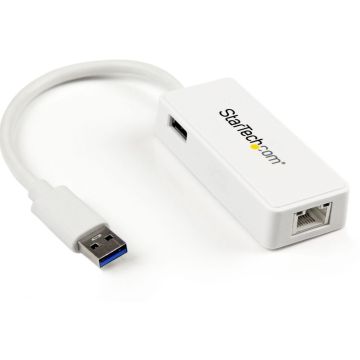 StarTech.com USB 3.0 naar gigabit Ethernet-adapter NIC met USB-poort - wit