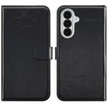 Selencia Echt Lederen Bookcase Samsung Galaxy A56 - Zwart