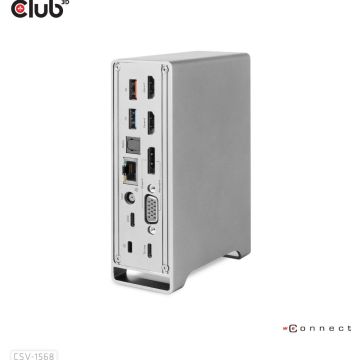 Club 3D USB Gen2 Type-C Triple Display DP 1.4 Alt mode Smart PD Charging Dock met 120 Watt PSU - Dockingstation