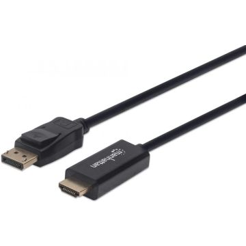 Manhattan 4K@60Hz DisplayPort auf HDMI-Kabel 1m zwart