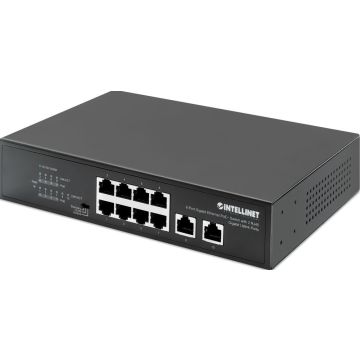INTELLINET 8-Port Gigabit PoE+ Switch 2 RJ45-Ports 120W