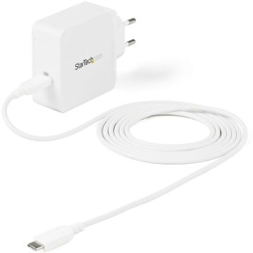 StarTech.com USB C Wall Charger, USB C Laptop Charger 60W PD, 6ft2m Cable, Universal Compact Type C Power Adapter, Dell XPSLenovo X1 Carbon, HP EliteBook, MacBook, USB IFCE Certified - 60W PD3.0 Wall Charger (WCH1CEU)
