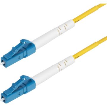 StarTech.com 3m (9.8ft) LC to LC (UPC) OS2 Single Mode Simplex Fiber Optic Cable, 9125µm, Laser Optimized, 40G100G, Bend Insensitive, Low Insertion Loss - LSZH Fiber Patch Cord (SPSMLCLC-OS2-3M)