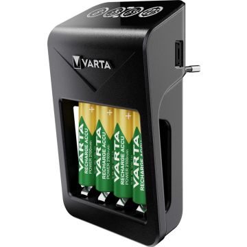 Varta Ladegerät Plug Charger + 4x AA 2100mAh