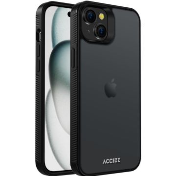 Accezz Rugged Frosted Backcover iPhone 15 Plus - Zwart