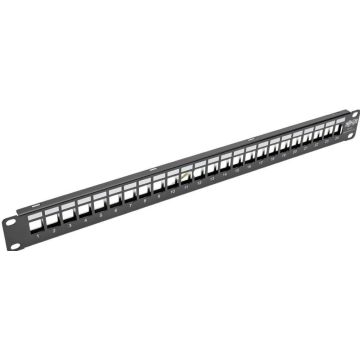 Eaton Tripp Lite Series 24-Port 1U Rack-Mount Shielded Blank KeystoneMultimedia Patch Panel, RJ45 Ethernet, USB, HDMI, Cat5e6 - Patchpaneel