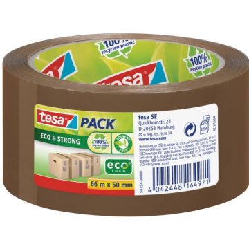 tesapack Eco & Strong 66m 50mm bruin (bedruckt)