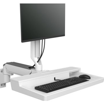 Ergotron CareFit Combo Arm - Bevestigingskit (scharnierarm, toetsenbordplateau, basis voor muurmontage, adapter railmontage)