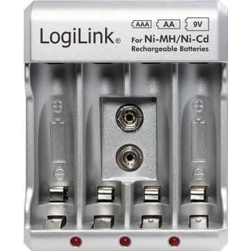 ZUB Logilink Battery Charger 4x AA or 4x AAA 1x 9V battery