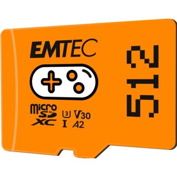 EMTEC MicroSD Card 512GB SDXC CL.10 UHS1 U3 V30 A1 Gaming