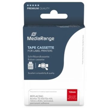 MediaRange Schriftbandka. Brother TZ-435/TZe-435 12mm 8m ws