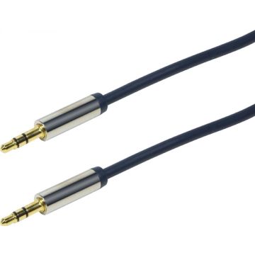 Audio-Kabel, 3,5 mm 3-Pin/M zu 3,5 mm 3-Pin/M, blauw, 0,3 m