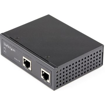 StarTech.com Industrial Gigabit Ethernet PoE Injector - 30W 802.3at PoE+ Midspan 48V-56VDC DIN Rail Power Over Ethernet Injector Adapter