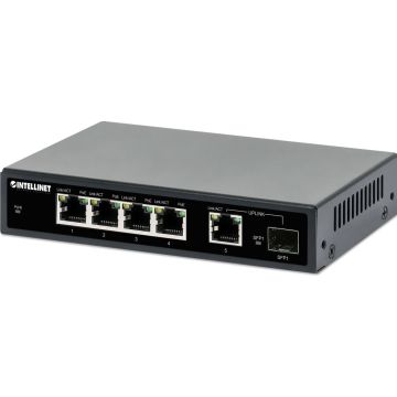 Intellinet 5-Port Gigabit PoE+ Switch 1SFP91W
