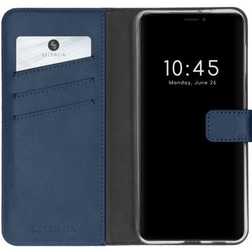 Selencia Echt Lederen Bookcase iPhone 13 Pro - Blauw