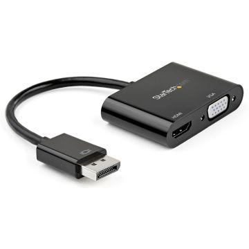 StarTech.com DisplayPort naar HDMI VGA Adapter, DisplayPort 1.2 HBR2 naar HDMI 2.0 (4K 60Hz)VGA 1080p Converter Dongle, DP naar HDMI of VGA Monitor Adapter, Digital Video Display Adapter (DP2VGAHD20) - Videoadapter
