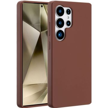 Accezz Liquid Silicone Backcover met MagSafe Samsung Galaxy S25 Ultra - New Tea Brown