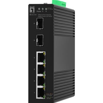 LevelOne Switch 6x GE IGS-2106 2xSFP, 4xRJ45 zwart