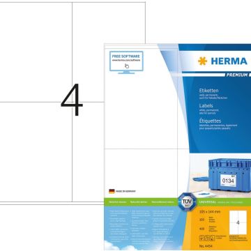 Herma 4454 Etiketten wit 105x144 Premium A4 400 st.