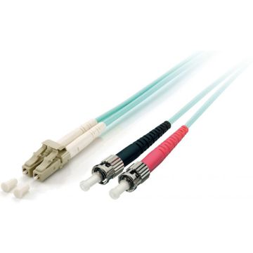Equip LWL Patchkabel LC->ST 15.00m Multimode Duplex OM3 turq Polybeutel