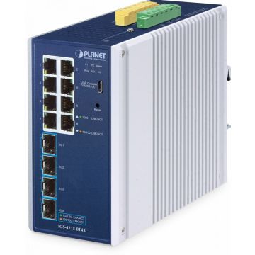 Planet Industrial L2/L4 8-Port Managed Switch IGS-4215-8T4X