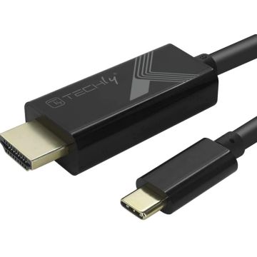 Techly Adapter Kabel USB-C M auf HDMI M 2.0 4K, schwarz 5m