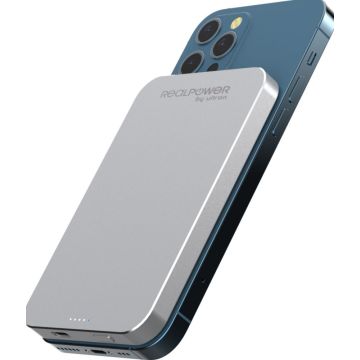 Powerbank RealPower PB-5000 MAG 5.000mAh Magsafe weiss