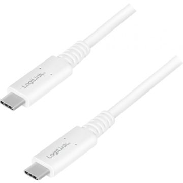Logilink USB 4 Anschlusskabel USB-C Gen3x2,E-mark,8K,1m,wei