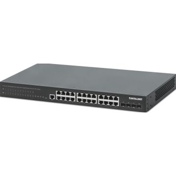 INTELLINET 28-P PoE+ Managed Switch 4x10GbE 450W