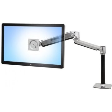 Ergotron LX HD Sit-Stand Desk Mount LCD Arm - Bevestigingskit (paal, VESA-adapter, zit-sta arm, bureauklembasis, basis met pakkingringbevestiging) voor LCD-scherm