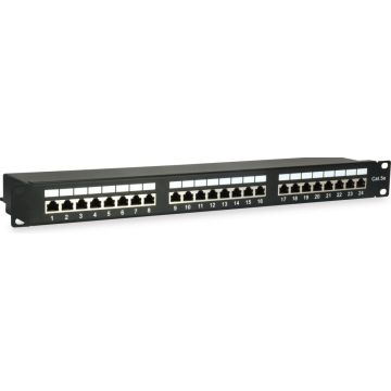 Equip Patchpanel 24x RJ45 Cat5e 19"" 1HE zwart
