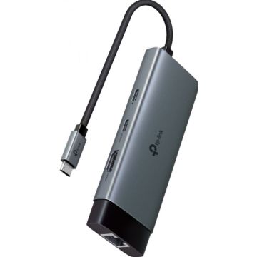 USB Hub TP-Link USB Type-C 6-Port Hub UH6120C 1 × USB-C, HDMI 4K, USB-C PD 100W, RJ45, 2 × USB-A