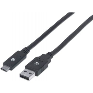Manhattan USB 3.1 Gen1-Kabel C-stekker/A-stekker 2m zwart